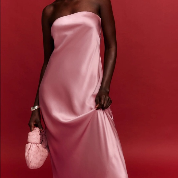 Reformation Joana Silk Dress in Rose Petals new with tags - Picture 1 of 5